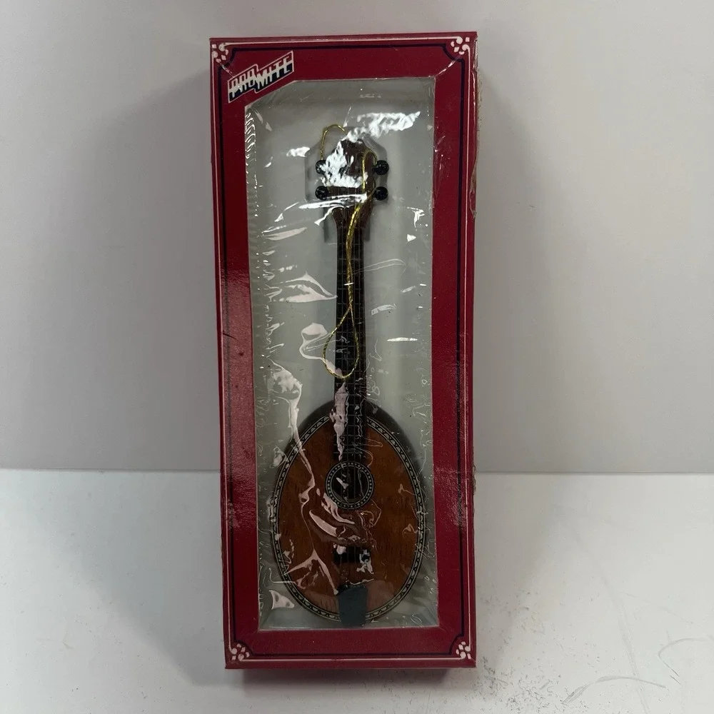 Pro-Mite Mandolin Ornament Unisex OS Brown Excellent Handcrafted Wood Miniature